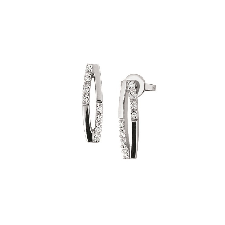 Cercei din aur 18K cu diamante 0,10 ct., model Orsini 00117BL Cercei din aur 18K cu diamante 0,10 ct., model Orsini 00117BL