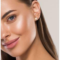 Cercei din aur 18K cu perle 1,00 gr. si diamante 0,08 ct., model Orsini 00222BL Cercei din aur 18K cu perle 1,00 gr. si diamante 0,08 ct., model Orsini 00222BL