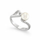 Inel din aur 18K cu perla si diamante 0,04 ct., model inima, Orsini 2406G Inel din aur 18K cu perla si diamante 0,04 ct., model inima, Orsini 2406G