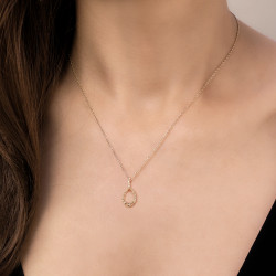 Lantisor din aur 18K cu pandantiv cu diamante 0,33 ct., model Orsini CI1639-BW1