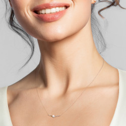 Lantisor din aur 18K cu pandantiv cu diamante 0,06 ct., model Orsini CI1732 Lantisor din aur 18K cu pandantiv cu diamante 0,06 ct., model Orsini CI1732