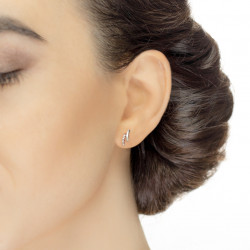 Cercei din aur 18K cu diamante 0,05 ct., model Orsini 00121BL Cercei din aur 18K cu diamante 0,05 ct., model Orsini 00121BL