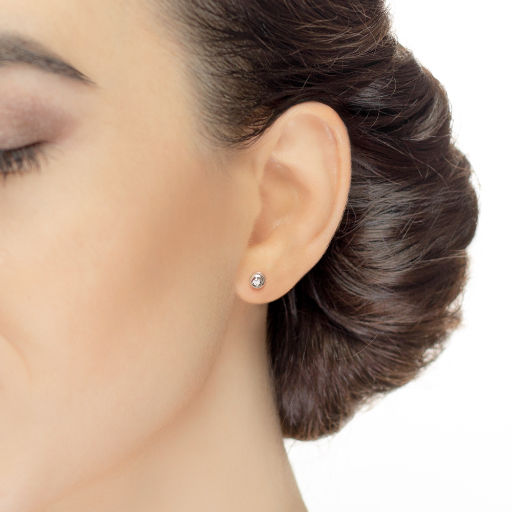 Cercei din aur 18K cu diamante 0,06 ct., model Orsini 00223BL Cercei din aur 18K cu diamante 0,06 ct., model Orsini 00223BL