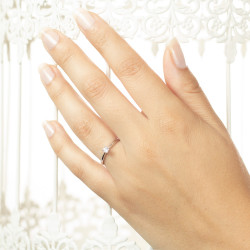 Inel de logodna din aur 18K cu diamant 0,15 ct., model Orsini 01012-15