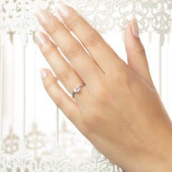 Inel de logodna din aur 18K cu diamant 0,15 ct., model Orsini 01027-15