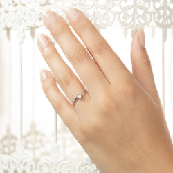 Inel de logodna din aur 18K cu diamant 0,15 ct., model Orsini 01034-15