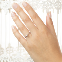 Inel de logodna din aur 18K cu diamant 0,15 ct., model Orsini 01038-15