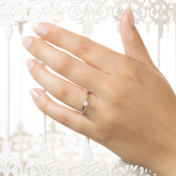 Inel de logodna din aur 18K cu diamant 0,20 ct., model Orsini 01041-20