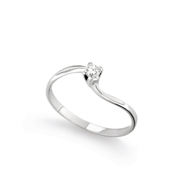Inel de logodna din aur 18K cu diamant 0,10 ct., model Orsini 01056-10