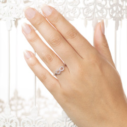 Inel din aur 18K cu diamante 0,17 ct., model infinit, Orsini 01063