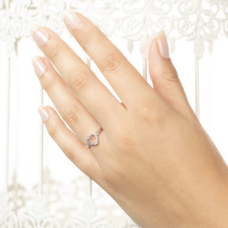 Inel din aur 18K cu diamante 0,14 ct., model inima, Orsini 01064