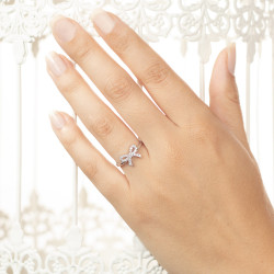 Inel din aur 18K cu diamante 0,18 ct., model funda, Orsini 01065