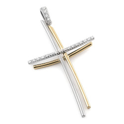 Pandantiv cruce din aur 18K cu diamante 0,15 ct., model Orsini 0166CI Pandantiv cruce din aur 18K cu diamante 0,15 ct., model Orsini 0166CI