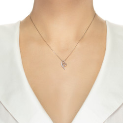 Lantisor din aur 18K cu pandantiv inima cu diamante 0,06 ct., model Orsini 0342CI Lantisor din aur 18K cu pandantiv inima cu diamante 0,06 ct., model Orsini 0342CI