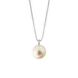 Lantisor din aur alb 18K cu pandantiv perla 0,50 gr., model Orsini 0460CI-02