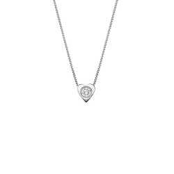 Lantisor din aur 18K cu pandantiv inima cu diamant 0,04 ct., model Orsini 0478CI
