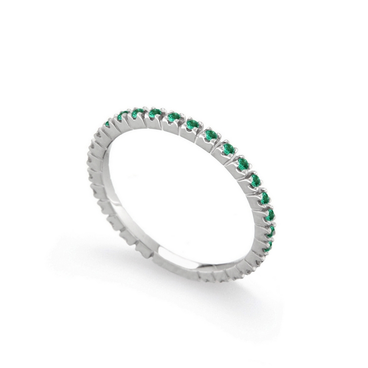Inel eternity din aur 18K cu smaralde 0,27 ct., model Orsini 0850-S Inel eternity din aur 18K cu smaralde 0,27 ct., model Orsini 0850-S