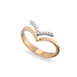 Inel din aur roz si alb 18K cu diamante 0,06 ct., model Orsini 0962