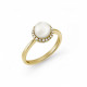 Inel de logodna din aur 18K cu perla si diamante 0,11 ct., model Orsini 2114G