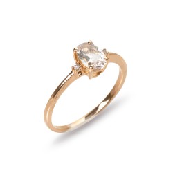 Inel de logodna din aur roz 18K cu morganit 0,50 ct. si diamante 0,02 ct., model Orsini 2756G-M5X7