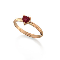 Inel din aur 18K cu rubin in forma de inima 0,48 ct., model Orsini 2855G-R