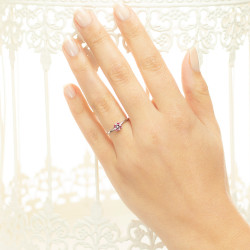 Inel din aur 18K cu diamante 0,09 ct. si rubine 0,06 ct., model Orsini Romania Special 2892G-B Inel din aur 18K cu diamante 0,09 ct. si rubine 0,06 ct., model Orsini Romania Special 2892G-B