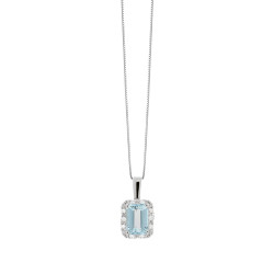 Lantisor din aur 18K cu pandantiv cu acvamarin 1,80 ct. si diamante 0,09 ct., model Orsini CI1482-7X9 Lantisor din aur 18K cu pandantiv cu acvamarin 1,80 ct. si diamante 0,09 ct., model Orsini CI1482-7X9
