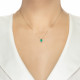 Lantisor din aur 18K cu pandantiv cu smarald 0,50 ct. si diamante 0,12 ct., model Orsini CI1614S5X7 Lantisor din aur 18K cu pandantiv cu smarald 0,50 ct. si diamante 0,12 ct., model Orsini CI1614S5X7