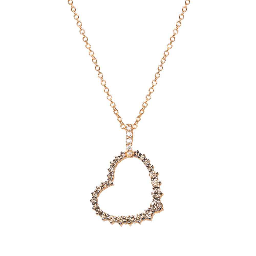 Lantisor din aur 18K cu pandantiv inima cu diamante 0,52 ct., model Orsini CI1623BW1 Lantisor din aur 18K cu pandantiv inima cu diamante 0,52 ct., model Orsini CI1623BW1