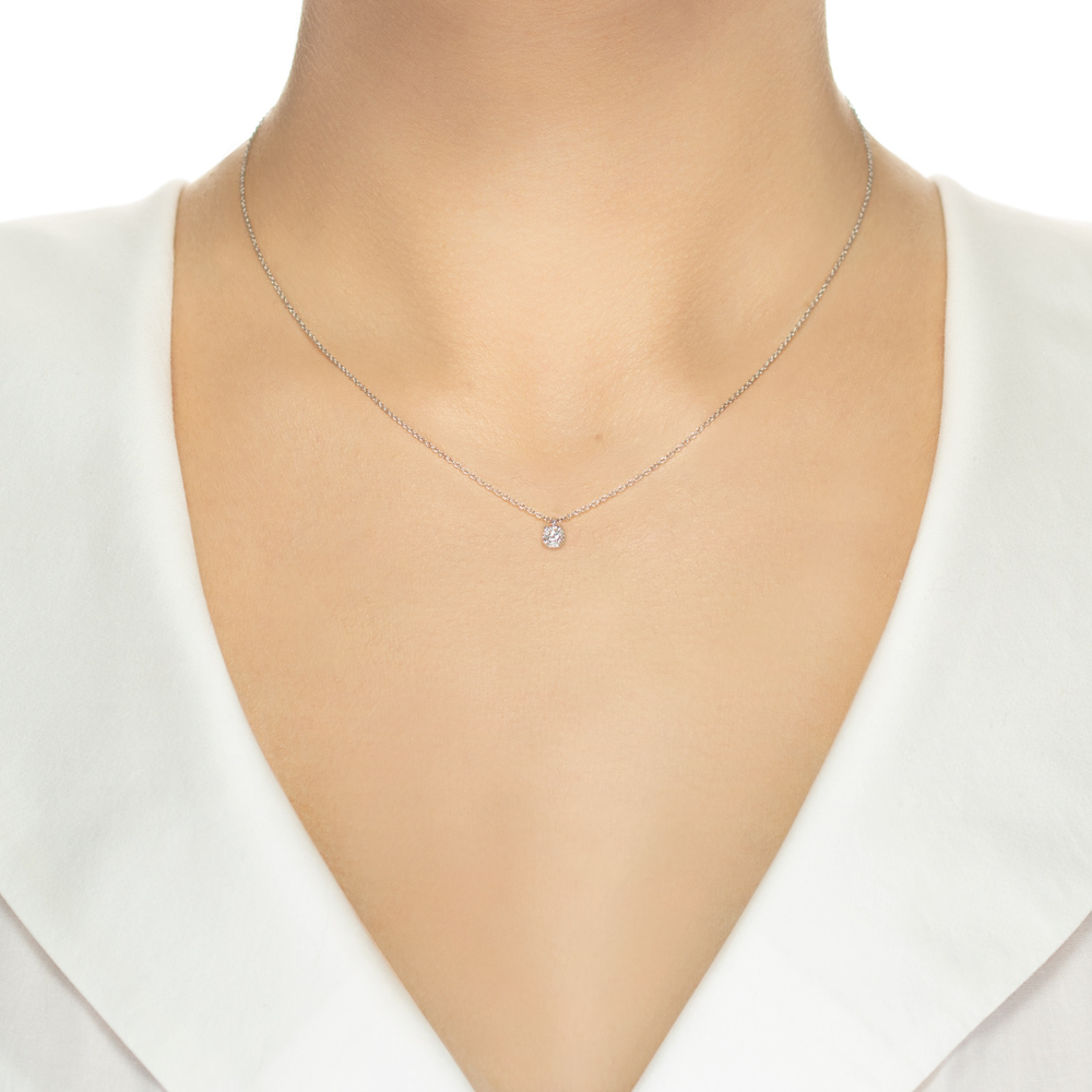 Lantisor din aur 18K cu pandantiv cu diamant 0,22 ct., model Orsini CI1712 Lantisor din aur 18K cu pandantiv cu diamant 0,22 ct., model Orsini CI1712