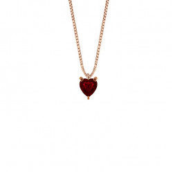Lantisor din aur roz 18K cu pandantiv inima din rubin 0,40 ct., model Orsini CI1717R