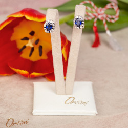 Cercei din aur 18K cu safire 1,50 ct. si diamante 0,24 ct., model Orsini OR0569Z5X7 Cercei din aur 18K cu safire 1,50 ct. si diamante 0,24 ct., model Orsini OR0569Z5X7