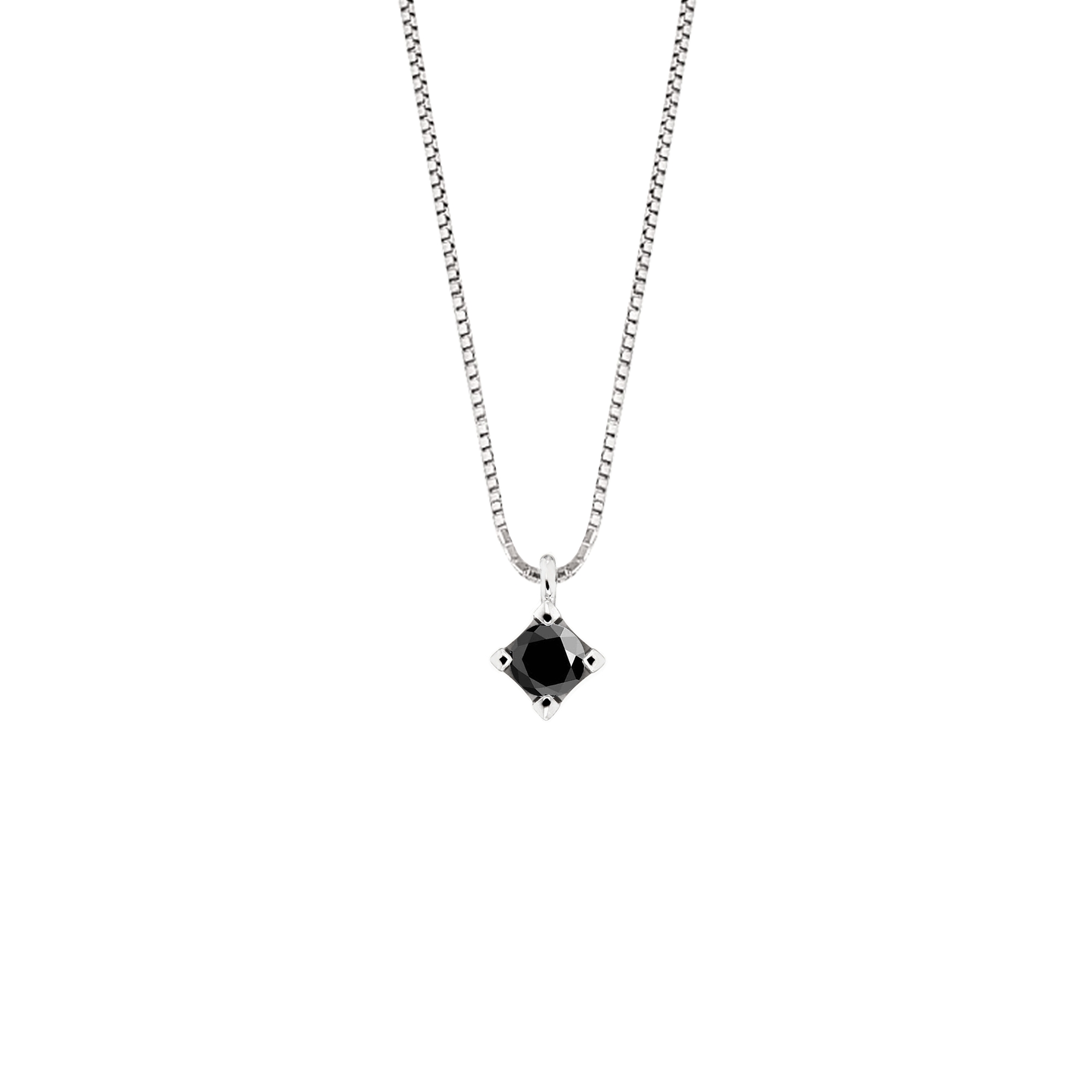 Lantisor din aur 18K cu pandantiv cu diamant negru 0,05 ct., model Orsini CI1393N-05